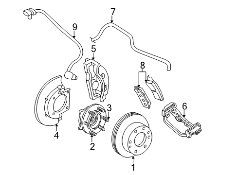 2002 Chevrolet Avalanche 1500 Anti-Lock Brakes Abs Control Module-Electronic Brake Control Module Assembly Diagram for 88982365