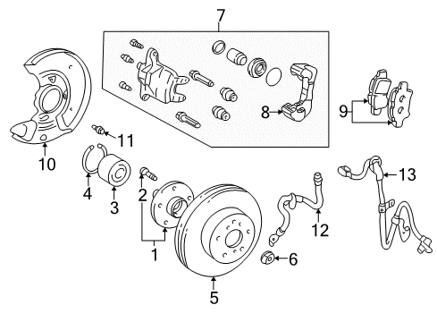 2004 Toyota Echo Front Brakes Front Pads Diagram for 04465-17140
