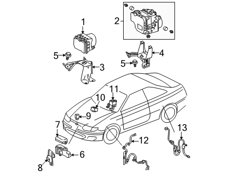 2007 Toyota Solara ABS Components Yaw Sensor Diagram for 89180-33030