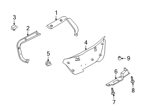 2008 Saturn Astra Interior Trim - Lift Gate Handle Bolt Diagram for 90269702