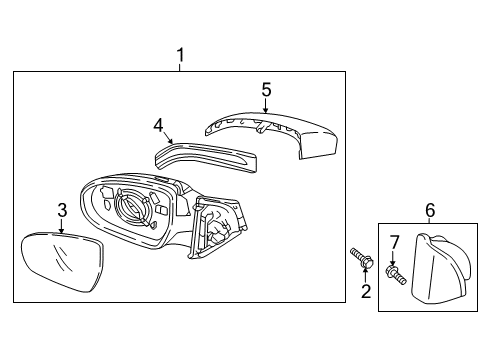 2019 Hyundai Tucson Mirrors Rear View Mirror Scalp, Right, Exterior Diagram for 87626-D3000