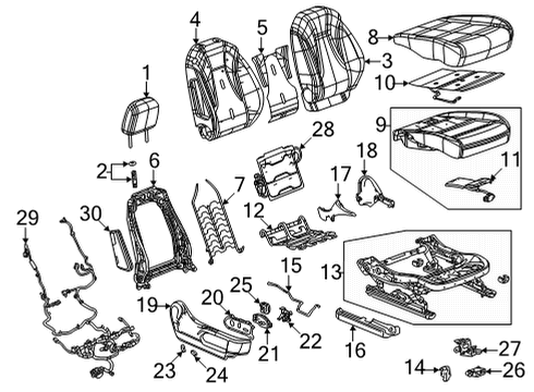 2022 Buick Envision Passenger Seat Components Cushion Cover Diagram for 84955135