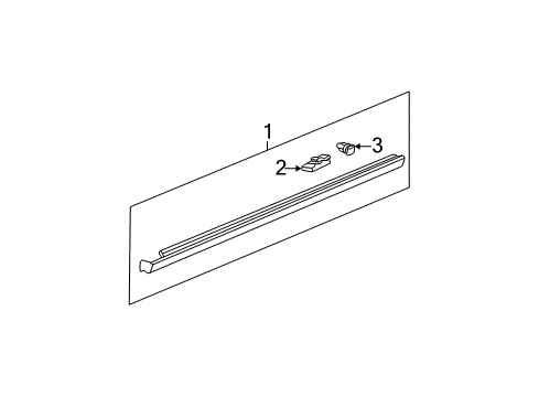 2005 Cadillac DeVille Exterior Trim - Pillars, Rocker & Floor Rocker Molding Retainer Diagram for 25742293