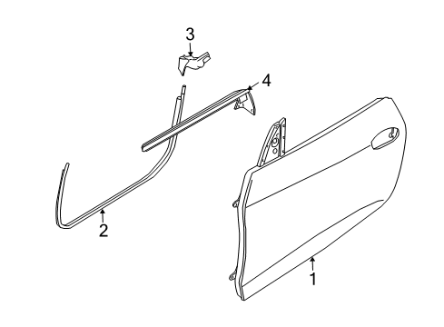 2004 BMW Z4 Door & Components Weatherstrip, Left Diagram for 51337016637