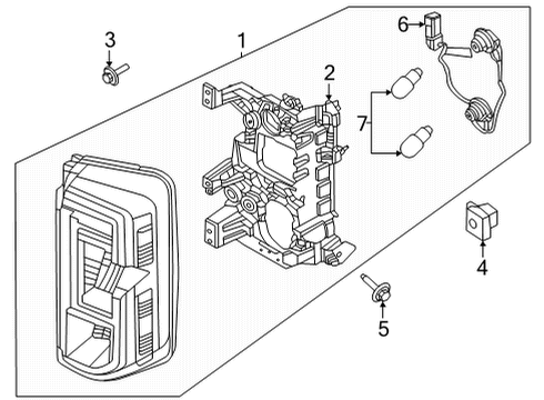 2022 Ford Bronco Tail Lamps Inner Cover Screw Diagram for -W718381-S439