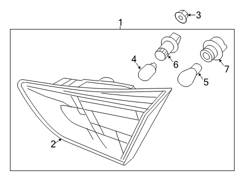 2013 Hyundai Elantra GT Backup Lamps Lens & Housing-Rear Combination Inside Lamp, LH Diagram for 92430-A5000