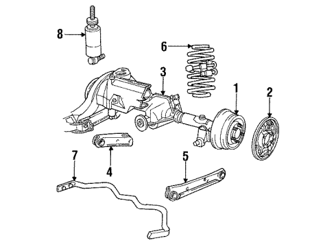 1990 Mercury Grand Marquis Rear Brakes Shock Absorber Diagram for FOAZ-18125-A