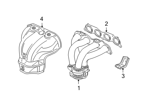 2005 Acura TSX Exhaust Manifold Manifold, Exhaust Diagram for 18100-RBB-010