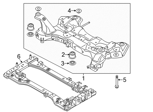 2017 Kia Soul EV Suspension Mounting - Front Plate Diagram for 62486A4000