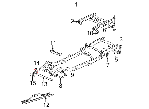 2006 Chevrolet Silverado 1500 Frame & Components Frame Assembly Diagram for 15148512