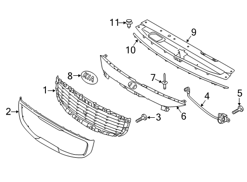2015 Kia Sedona Parking Aid Strip Assembly-Front Bumper Diagram for 86357A9000