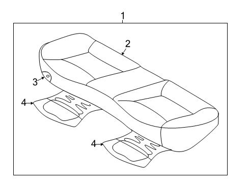 2011 Hyundai Elantra Rear Seat Components Cushion Assembly-RR Seat Diagram for 89100-3X000-PBK