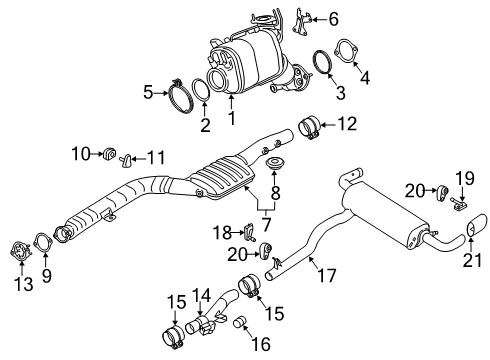 2018 BMW 540d xDrive Exhaust Components Rubber Mounting Diagram for 18207798560