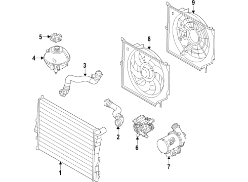 2018 BMW X4 Radiator & Components, Water Pump, Cooling Fan Fan Shroud Diagram for 17427601676