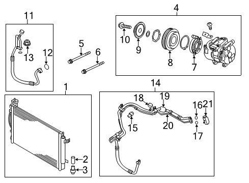 2010 Kia Forte Air Conditioner PULLEY Assembly-A/C Diagram for 976431D000
