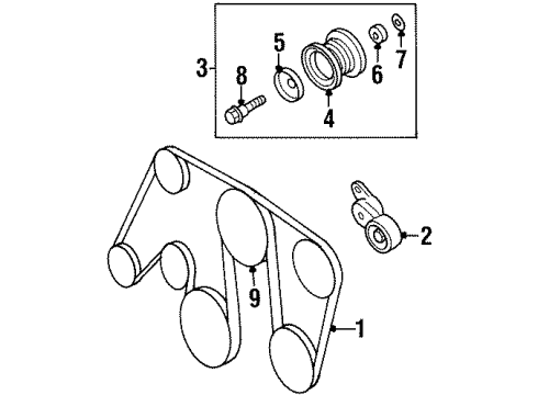 2000 Isuzu VehiCROSS Belts & Pulleys Belt Serpentine Driv Diagram for 2-90662-900-0