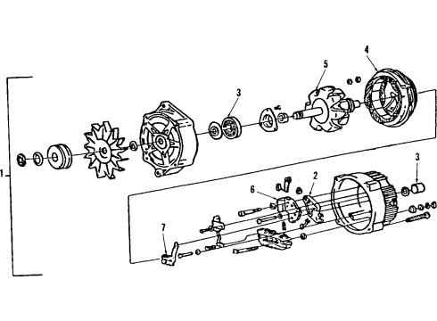 1988 Buick Century Alternator GENERATOR Assembly (Remanufacture) Diagram for 10463063