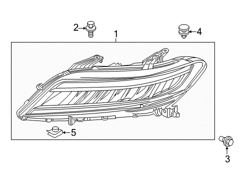 2016 Honda Accord Headlamps W-Headlight Assembly-, Passenger Side Diagram for 33100-T3L-A72