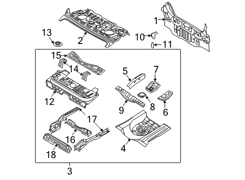 2006 Chevrolet Aveo Rear Body Panel, Floor & Rails Rear Body Panel Diagram for 96405836