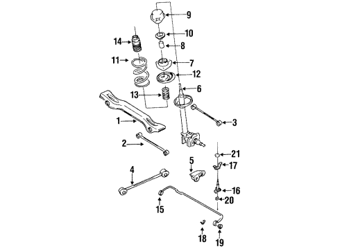 1986 Nissan Maxima Rear Suspension Strut Mounting Insulator Assembly Diagram for 55320-01E01
