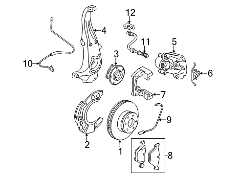 2011 BMW 528i Brake Components Repair Kit, Brake Pads Asbes Diagram for 34116775310