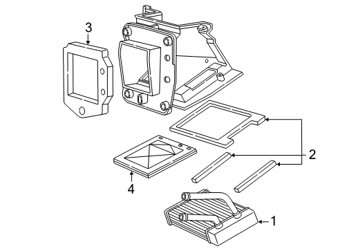 1993 Ford E-350 Econoline Club Wagon A/C Evaporator & Heater Components Heater Core Diagram for H2MZ-18476-F