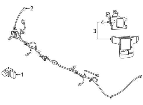 2021 Hyundai Sonata Parking Aid Wiring Harness-RR Bumper Diagram for 91880-L5050