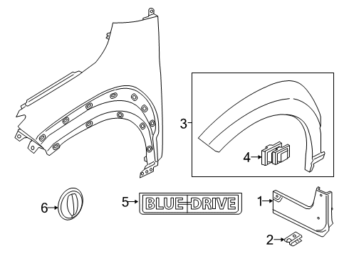 2019 Hyundai Kona Electric Exterior Trim - Fender Garnish Assembly-Fender Side, RH Diagram for 87712-J9000-CA