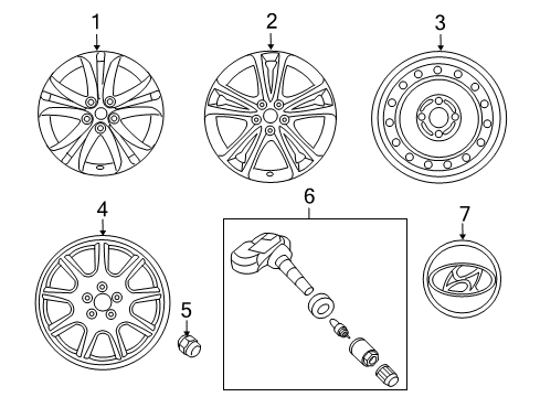 2013 Hyundai Genesis Coupe Wheels, Covers & Trim 19 Inch Wheel Deep Scratches Diagram for 52910-2M330