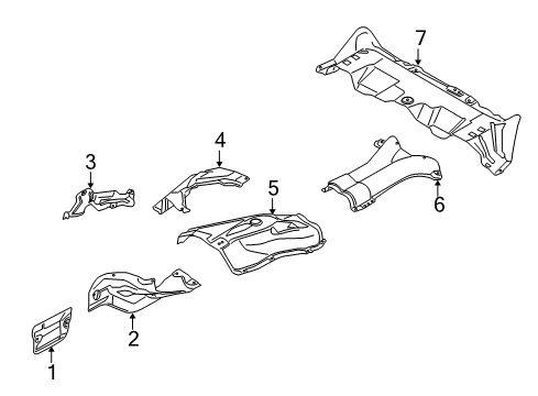2008 BMW X5 Heat Shields Heat Insulation Front Front Wall Right Diagram for 51487158414