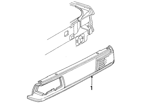 1991 Pontiac Grand Am Exterior Trim - Rear Body Plate Asm-Name Rear End Panel/ Grand *White Diagram for 22553818