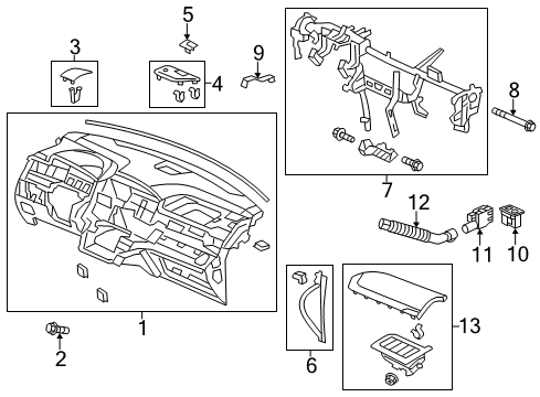 2012 Honda Odyssey Cluster & Switches, Instrument Panel Bolt-Washer (8X68) Diagram for 90111-TK8-A00