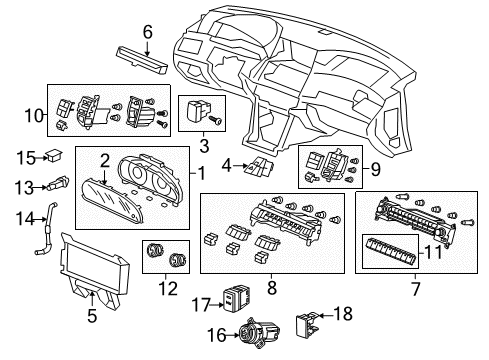 2013 Honda Crosstour Traction Control Components Switch Assembly, Vsa Off Diagram for 35300-TV0-003