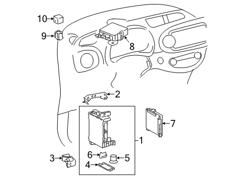 2016 Toyota Yaris Electrical Components Control Module Diagram for 89650-0D561