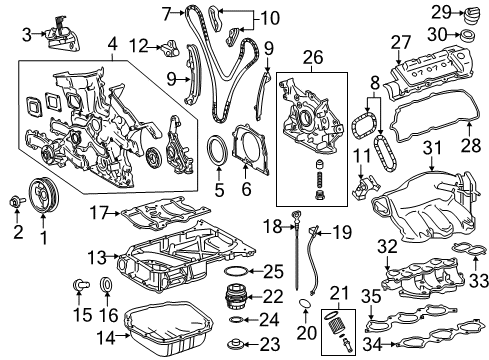 2013 Toyota Sienna Filters Gasket, Intake Manifold Diagram for 17178-0P021