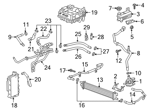 2018 Cadillac CT6 Hoses, Lines & Pipes Reservoir Tank Diagram for 22885661