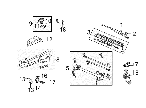 2005 Honda CR-V Windshield - Wiper & Washer Components Gasket Diagram for 76809-S9A-003