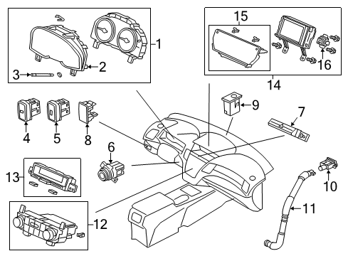 2017 Acura RDX Cluster & Switches, Instrument Panel Meter Assembly, Combination (Rewritable) (Denso) Diagram for 78100-TX4-A02