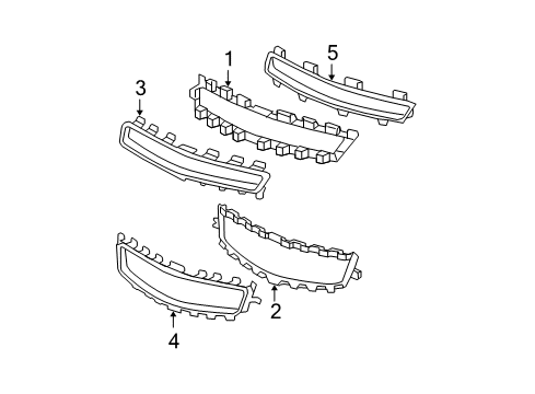 2010 Chevrolet Malibu Grille & Components Rear Cover Diagram for 15823700