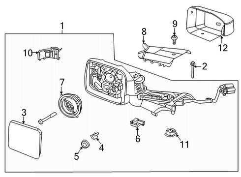 2021 Ford Bronco Mirrors Mirror Assembly Screw Diagram for -W500818-S442