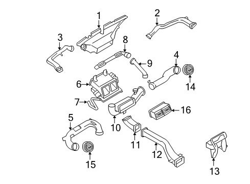 2007 Ford Explorer Ducts Air Chamber Assembly Diagram for 7L2Z-18471-AA