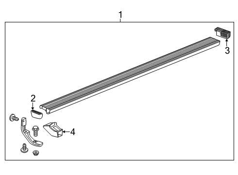 2019 GMC Sierra 1500 Running Board Step Bar Assembly Diagram for 84081714