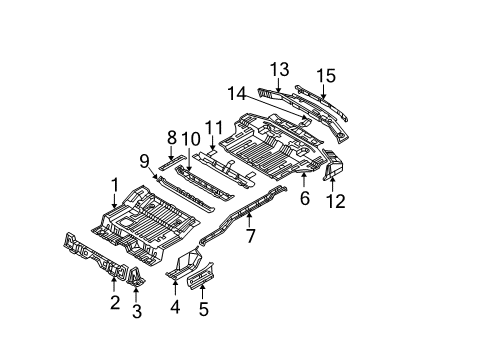 2006 Kia Sorento Rear Body Panel-INTERMEDIATED Floor Diagram for 655023E100