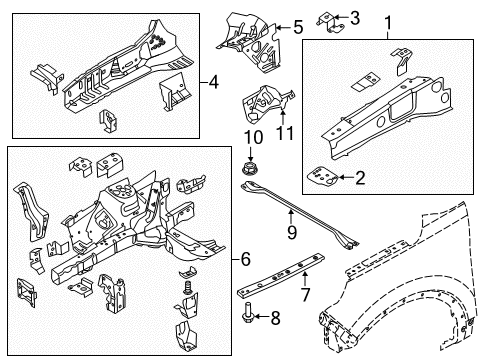 2014 Ford Police Interceptor Utility Structural Components & Rails Upper Rail Bracket Diagram for BB5Z-16C078-A