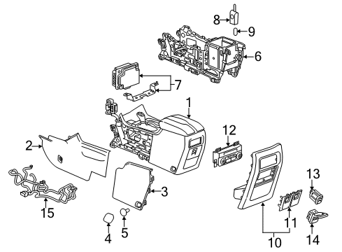2022 Chevrolet Traverse Center Console Module Diagram for 84726701