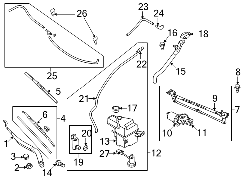 2010 Hyundai Genesis Coupe Wiper & Washer Components Bolt-Washer Assembly Diagram for 9813126000