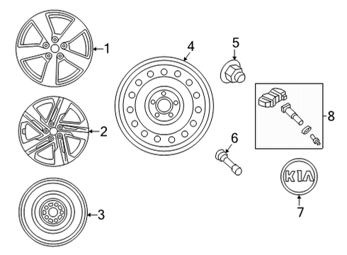 2022 Kia Sorento Wheels Wheel Assembly-Aluminium Diagram for 52910P4110