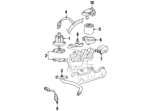 1997 Chevrolet Lumina Powertrain Control Pipe Asm, EGR Valve Diagram for 24506774