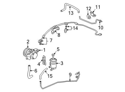 2006 Honda Accord P/S Pump & Hoses Tube, Suction Diagram for 53731-SDA-A01