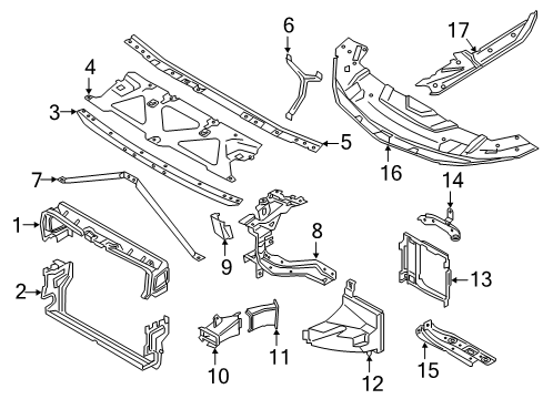 2017 BMW M760i xDrive Radiator Support Cover Of Centre Engine Compartment Diagram for 51767384708